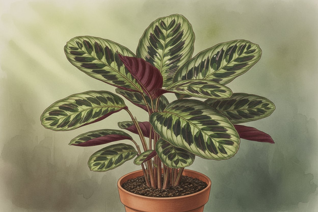 Ctenanthe Burle Marxii hat ovale Blätter