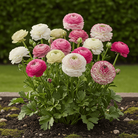 GreenboutiQ - Blumenzwiebeln - Ranunculus Pastel Mix - Bulbs Hardy Perennial - Verschiedene Farben - 40 Stück - Zwiebelgröße 5/6 - XXL Pack