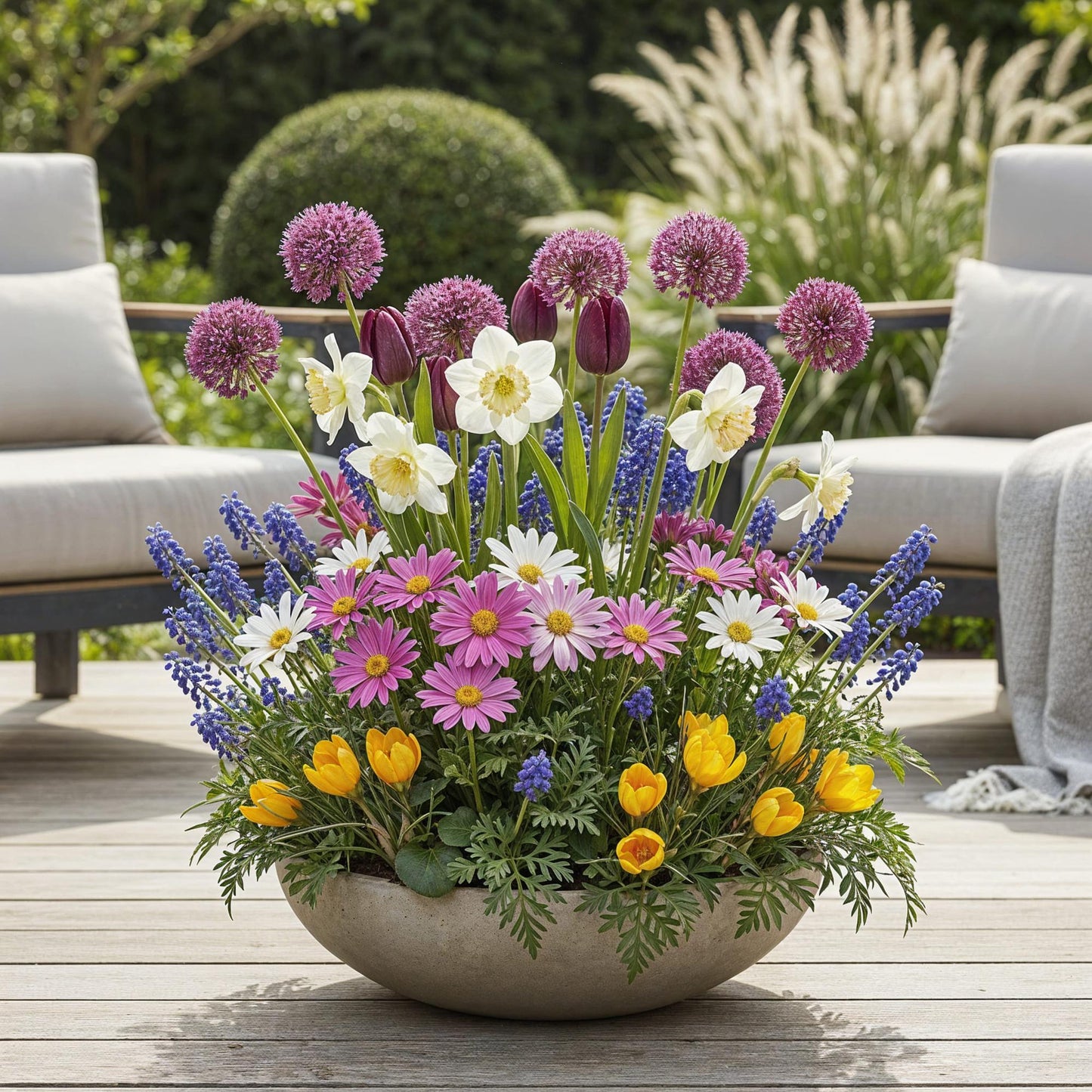 GreenboutiQ - Blumenzwiebeln - Blumengarten-Mix - Bulbs Hardy Perennial - Verschiedene Arten und Farben - 125 Stück - Geschenkverpackung