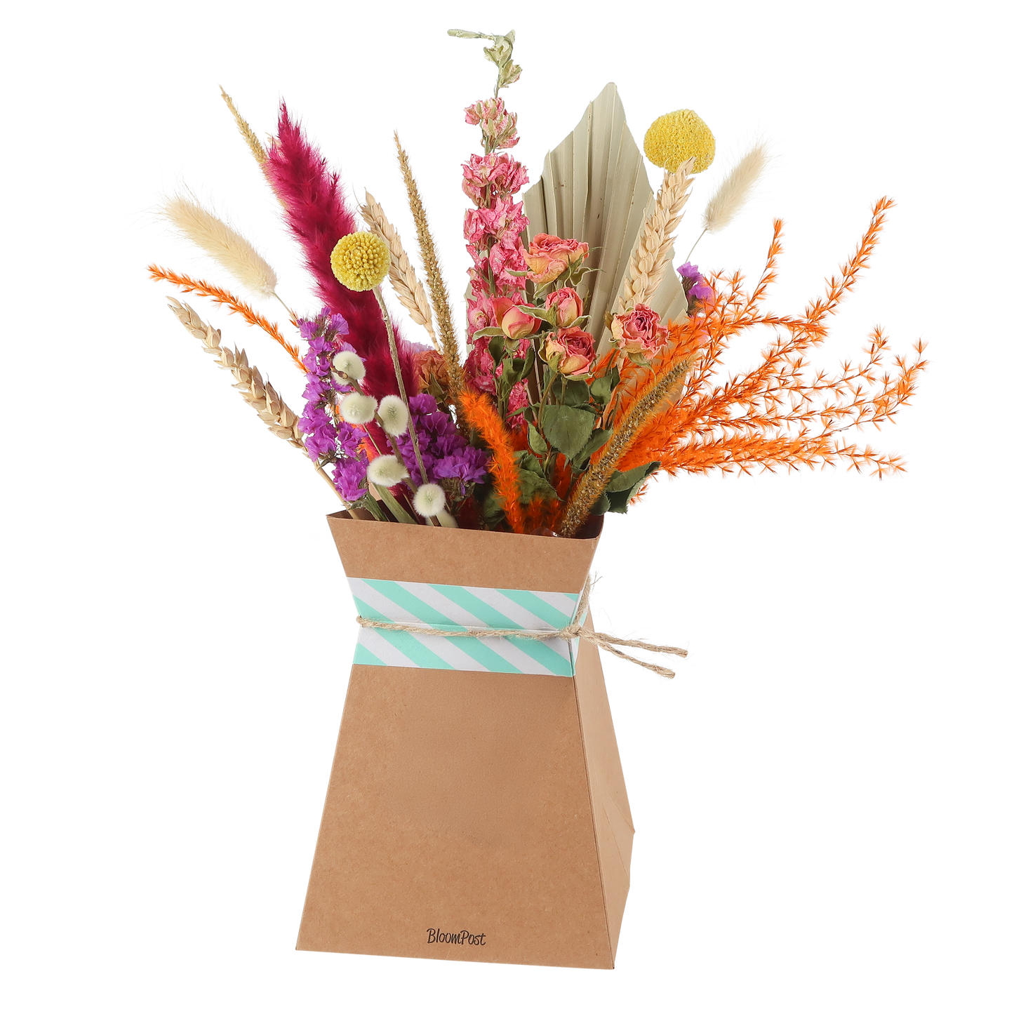 Getrocknete Blumen + faltbare Vase